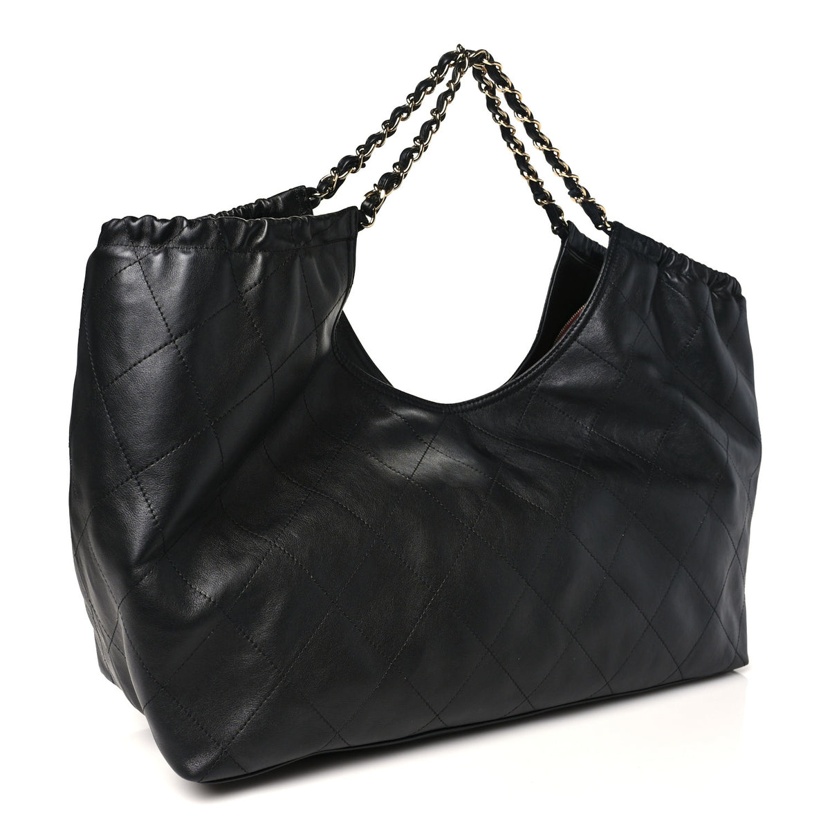 Lambskin Quilted Neo Cabas Shopping Tote Black
