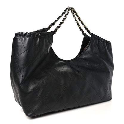Chanel Lambskin Quilted Neo Cabas Shopping Tote Black 4 of 12