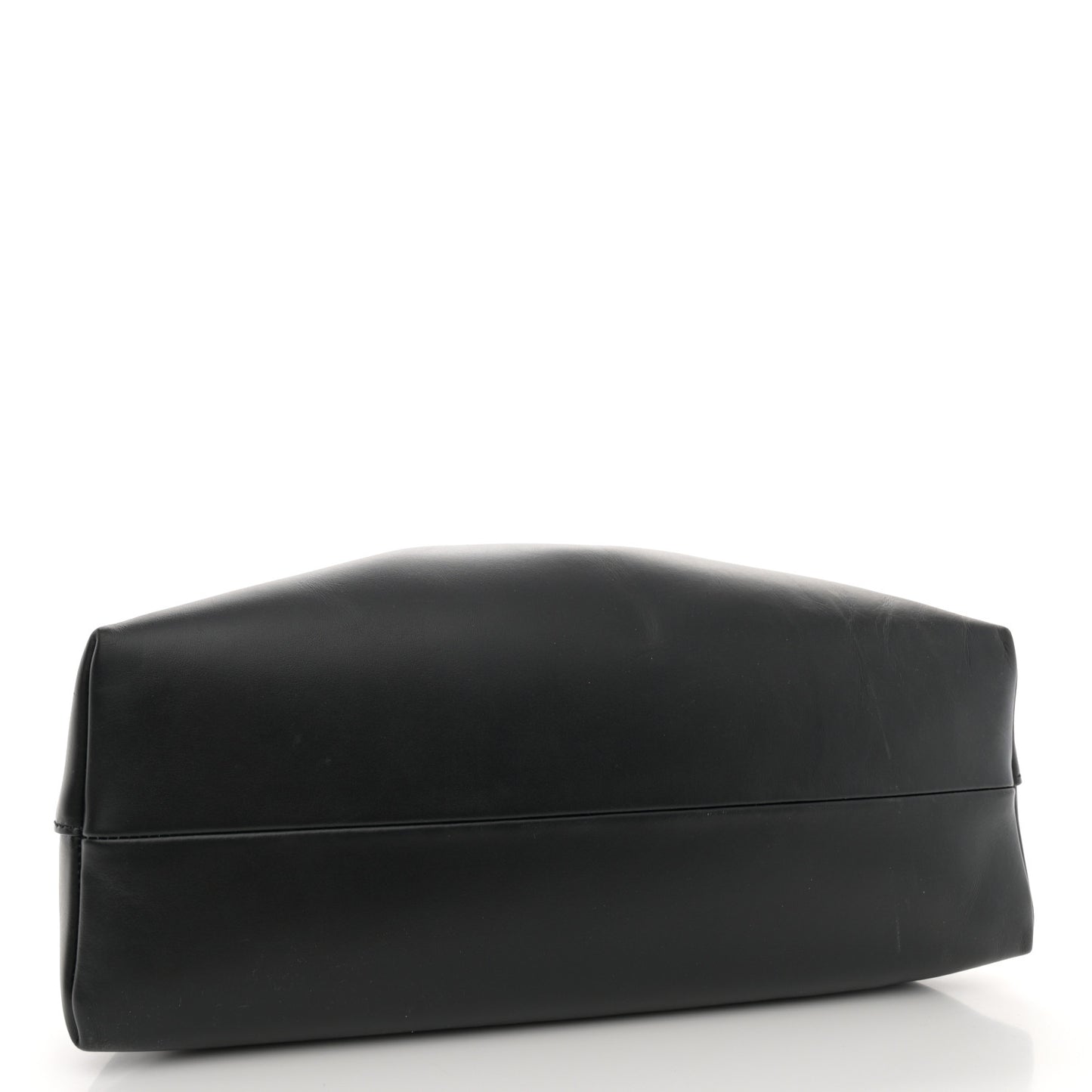 Smooth Shiny Calfskin Cinch M Bucket Bag Black