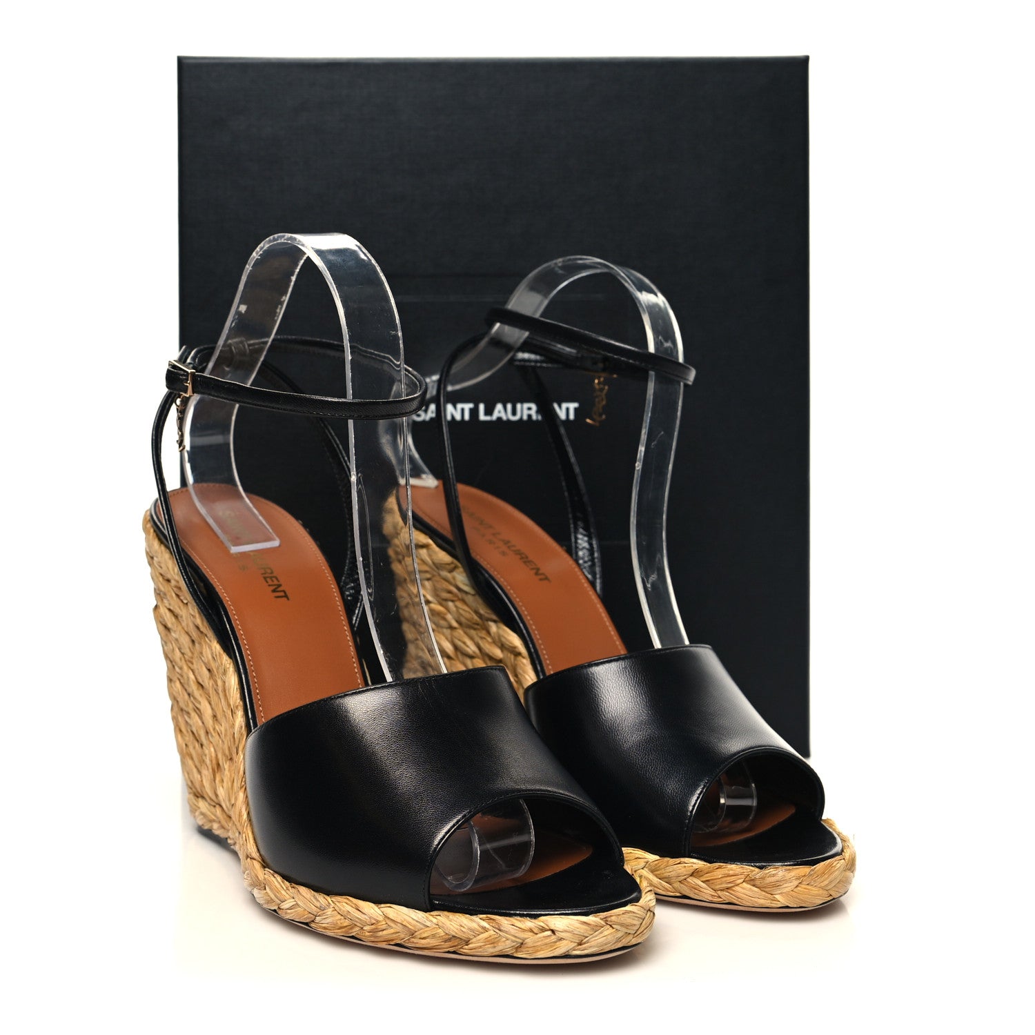 Saint Laurent Calfskin Paloma Espadrille 95 Wedges 40 Black 9 of 9
