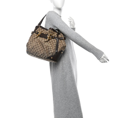 Gucci Monogram Medium Jockey Tote Dark Brown 2 of 14
