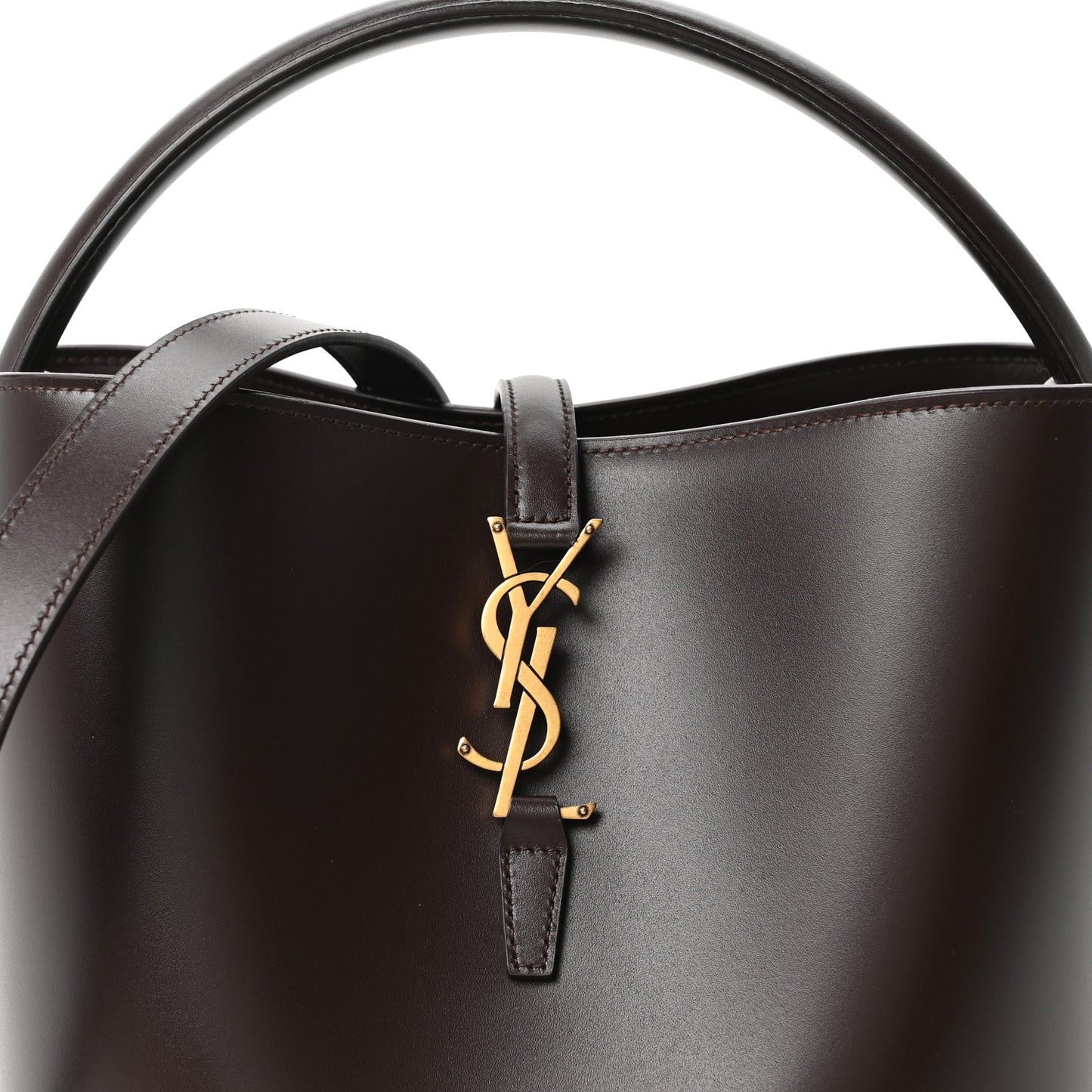Shiny Calfskin Le 37 Bucket Bag Arabica
