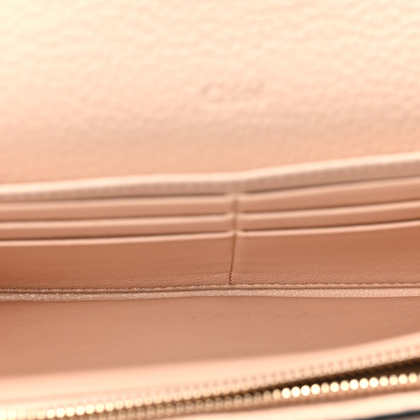 Calfskin Alphabet Long Wallet Blush Nude