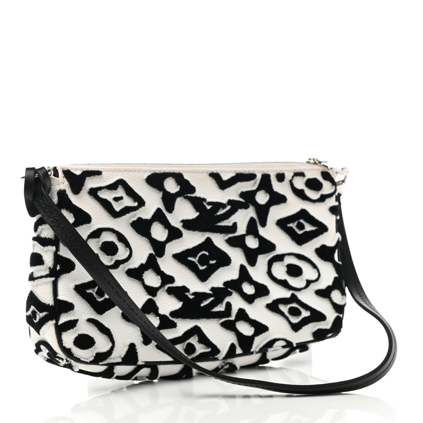 X UF Tufted Monogram Pochette Accessories White Black