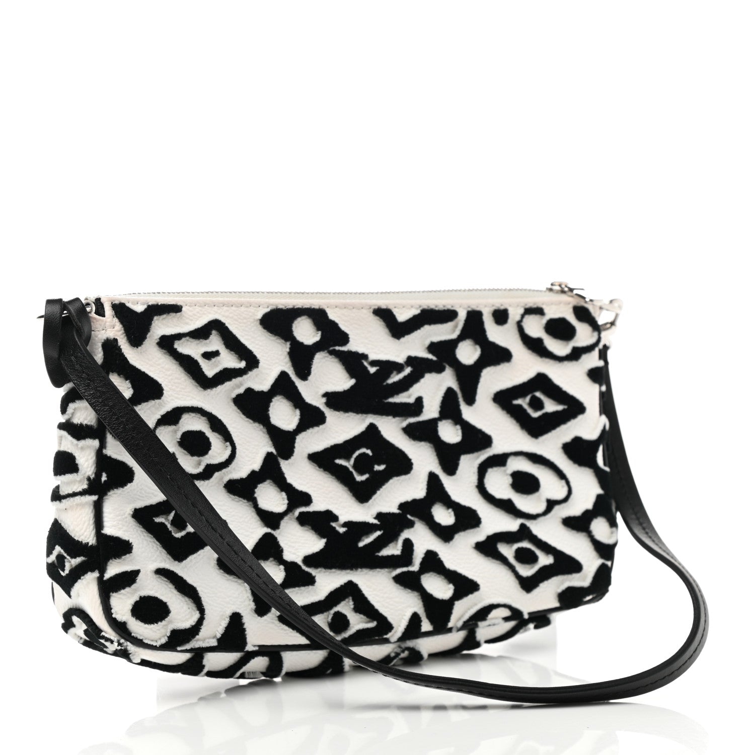 Louis Vuitton X UF Tufted Monogram Pochette Accessories White Black 3 of 12