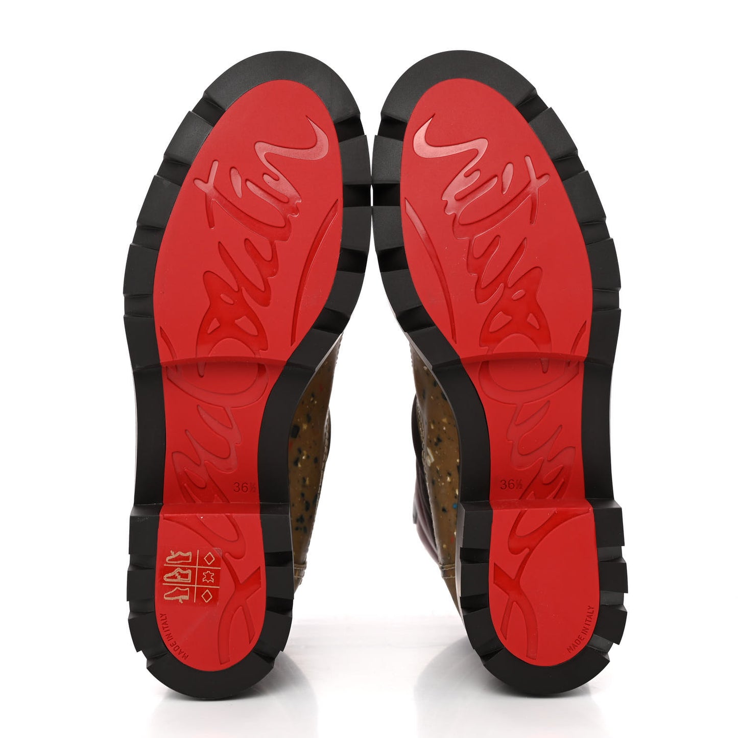 Calfskin Canvas Elaneva Flat Hiking Boots 36.5 Multi