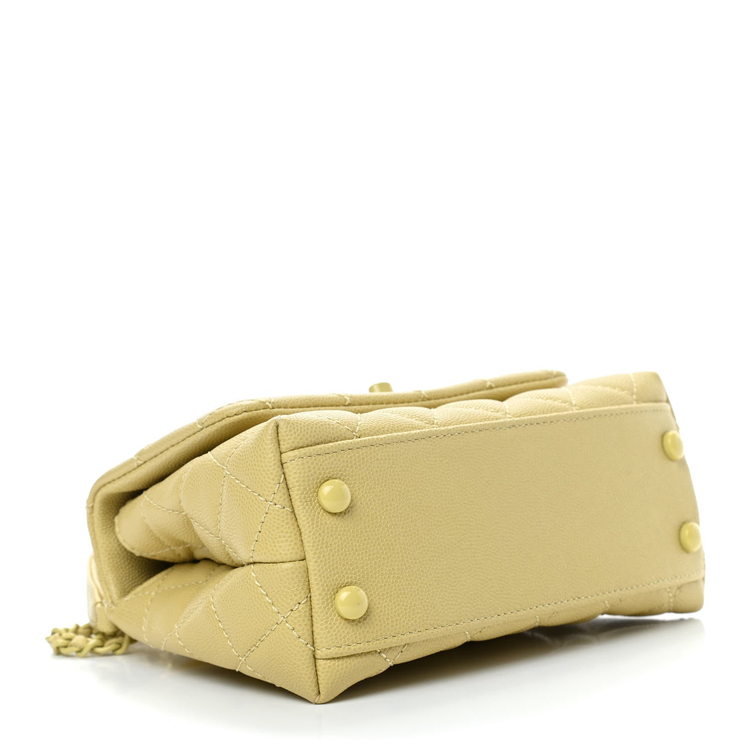 Chanel Caviar Quilted Incognito Extra Mini Coco Handle Flap Light Yellow 3 of 4
