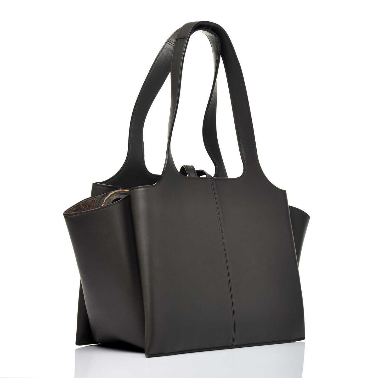 Calfskin Small Tri-Fold Shoulder Bag Anthracite