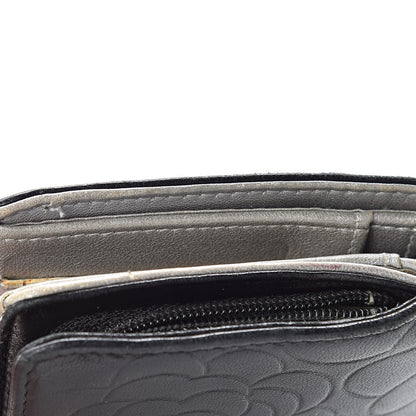 Chanel Lambskin Camellia Embossed Zipped Pocket Wallet Black 13 of 19