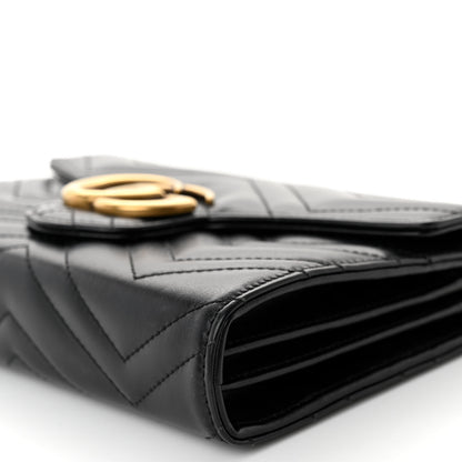 Gucci Calfskin Matelasse GG Marmont Chain Wallet Black 9 of 9