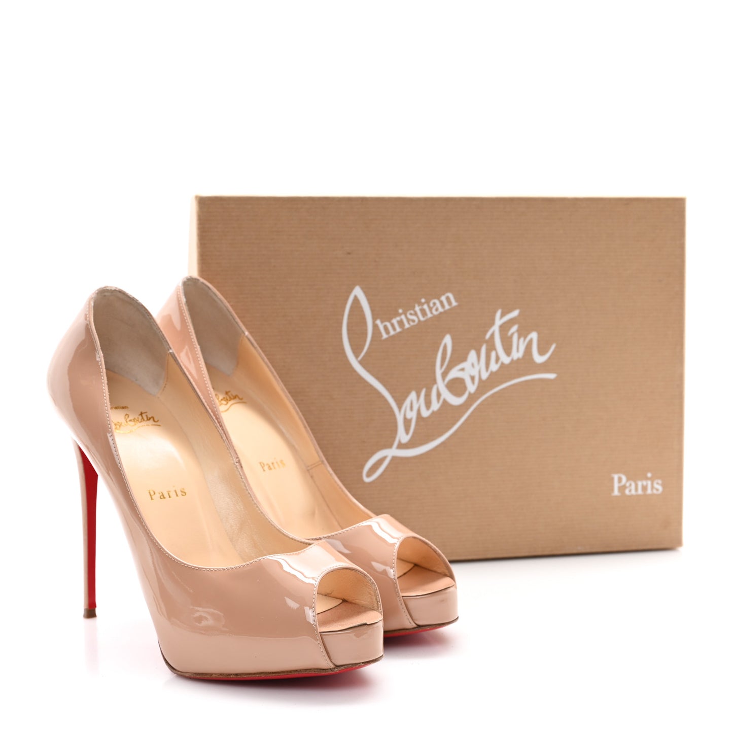 Patent New Very Prive 120 Pumps 37.5 Nude