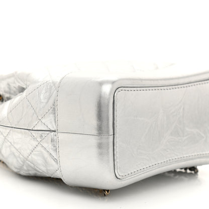 Chanel Metallic Crumpled Calfskin Quilted Small Gabrielle Backpack Silver 6 of 10