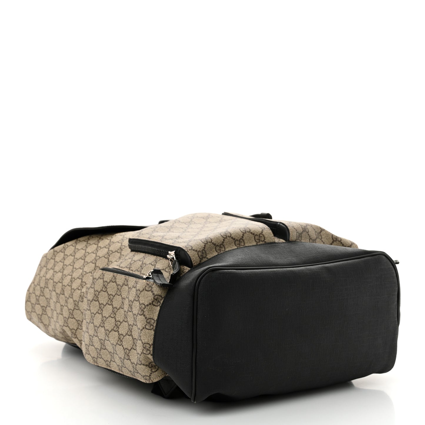 GG Supreme Monogram Single Buckle Backpack Beige Black