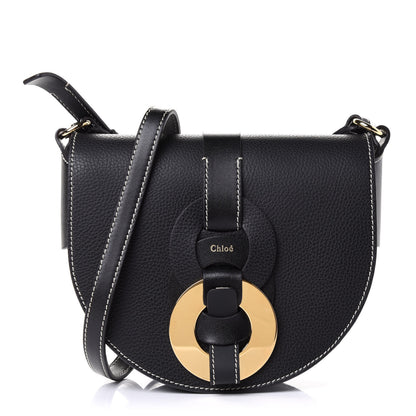 Chloe Grained Calfskin Small Darryl Saddle Crossbody Bag Black 1 of 4