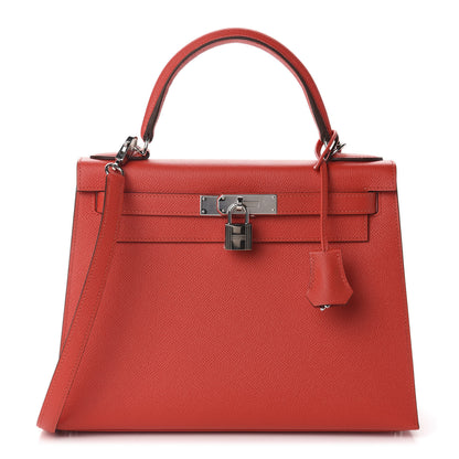 Hermes Epsom Kelly Sellier 28 Rouge Tomate 1 of 11