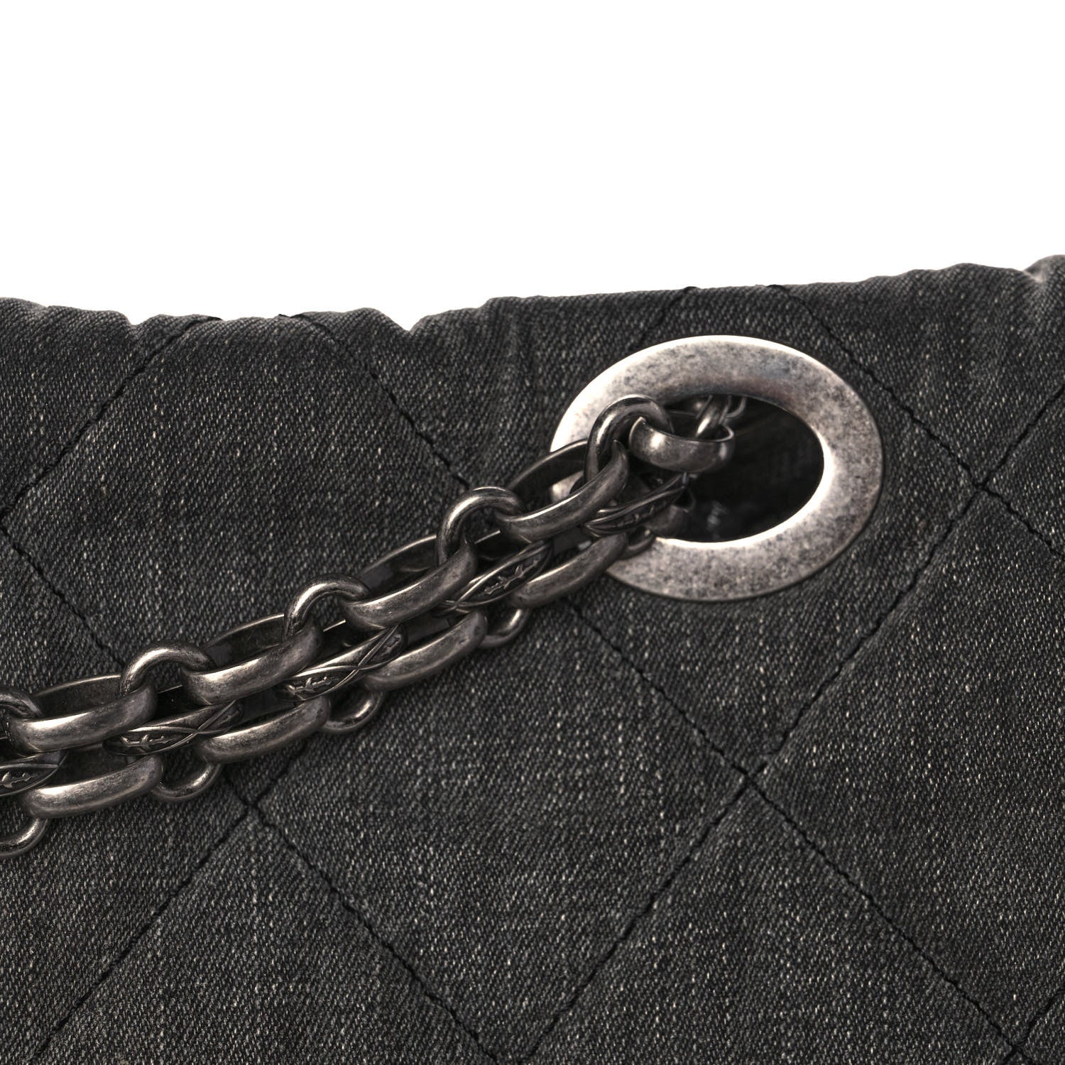 Chanel Denim Quilted XXL Reissue Flap Grey 9 of 11