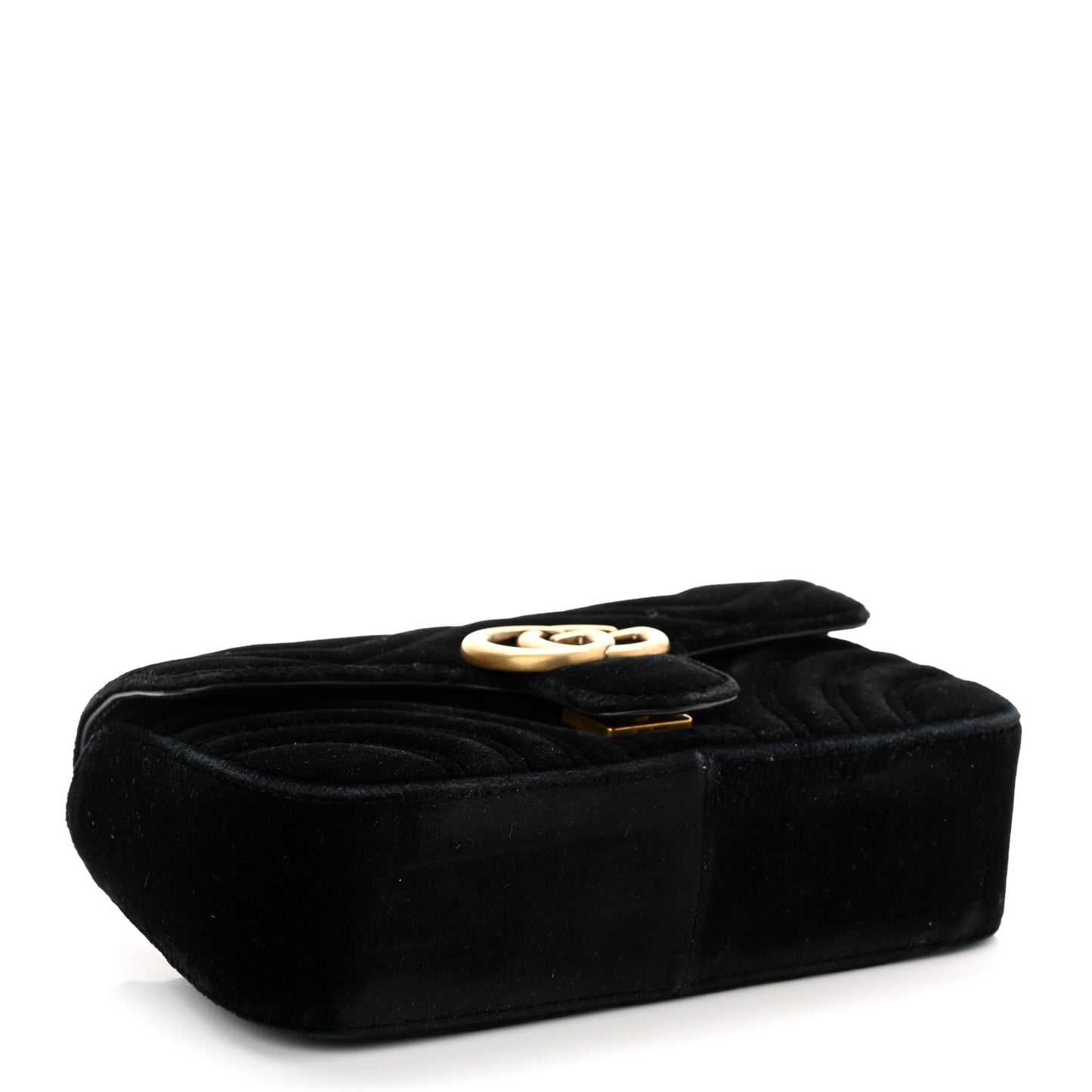 Velvet Matelasse Mini GG Marmont Shoulder Bag Black