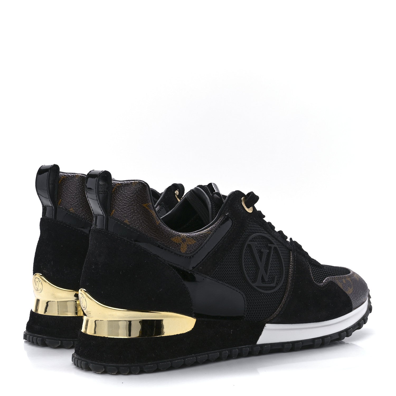 Louis Vuitton Suede Monogram Run Away Sneakers 36 Black 4 of 8