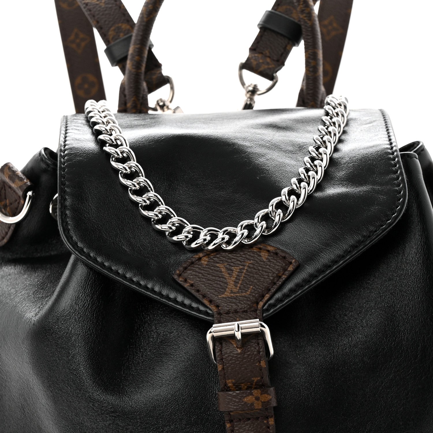 Louis Vuitton Lambskin Monogram Montsouris Vibe PM Black 7 of 9
