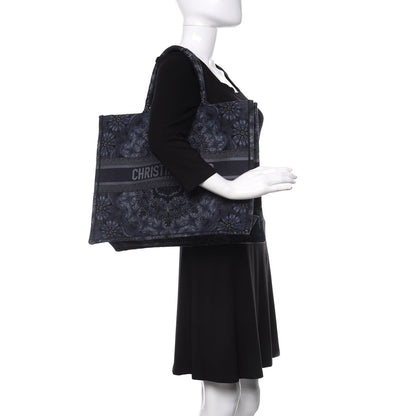 Christian Dior Canvas Embroidered Kaleidioroscopic Book Tote Blue 2 of 10