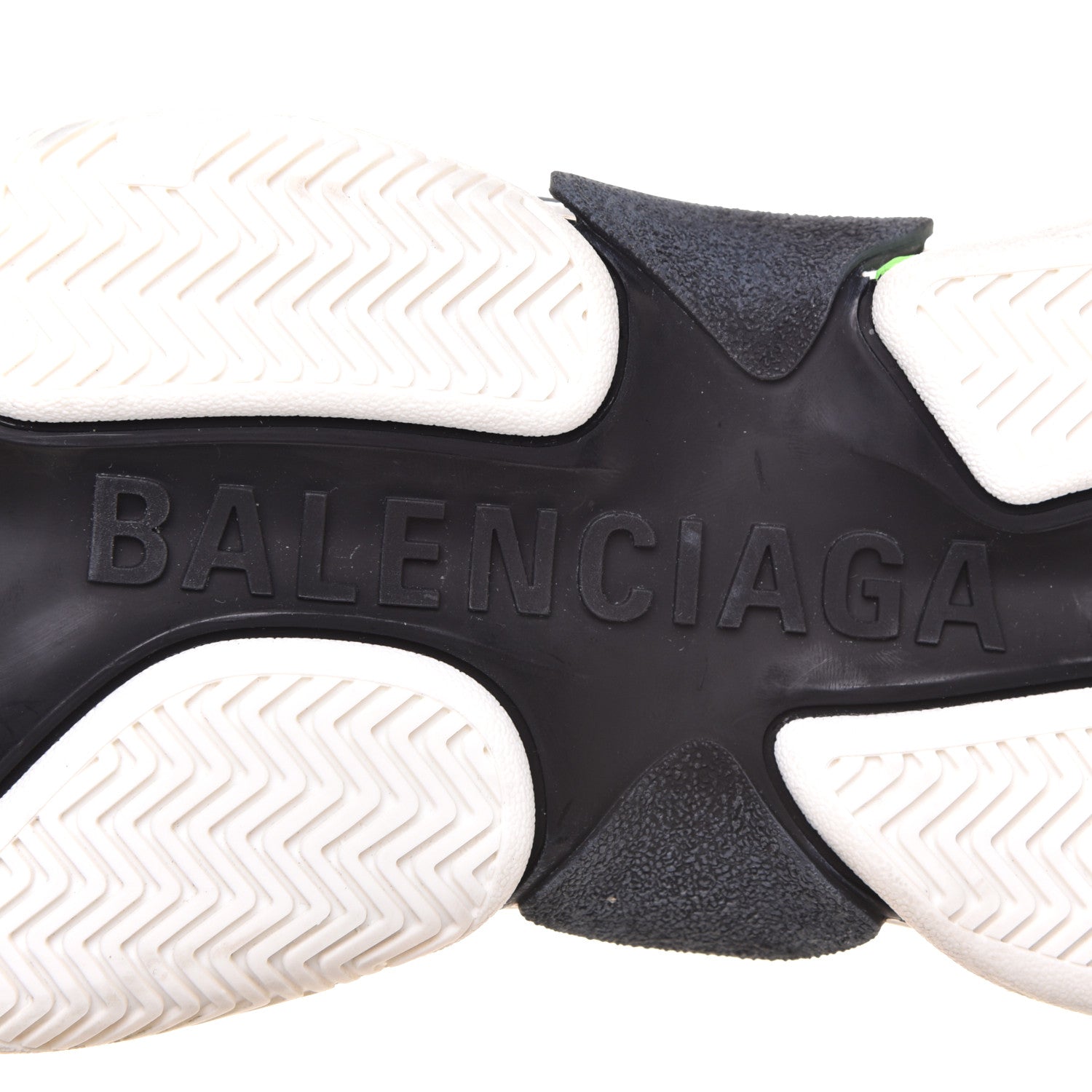 Balenciaga Fabric Mesh Womens Triple S Sneakers 39 White Green Fluo Black 7 of 10