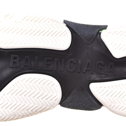 Balenciaga Fabric Mesh Womens Triple S Sneakers 39 White Green Fluo Black 7 of 10
