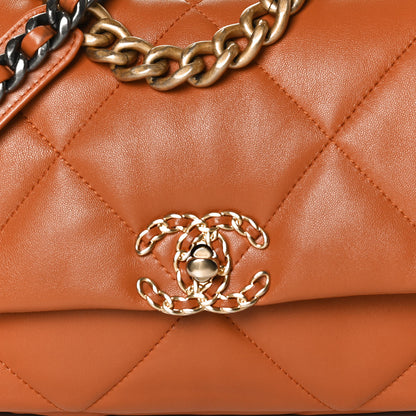 Chanel Lambskin Quilted Medium Chanel 19 Flap Light Brown 8 of 12