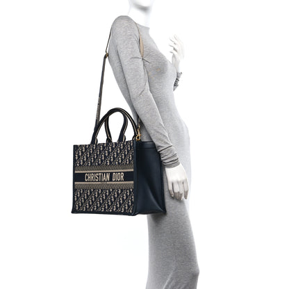 Christian Dior Oblique Calfskin Medium Book Tote With Strap Blue Multicolor 3 of 11