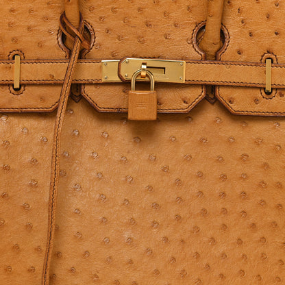 Hermes Ostrich HAC Birkin 32 Gold 8 of 14