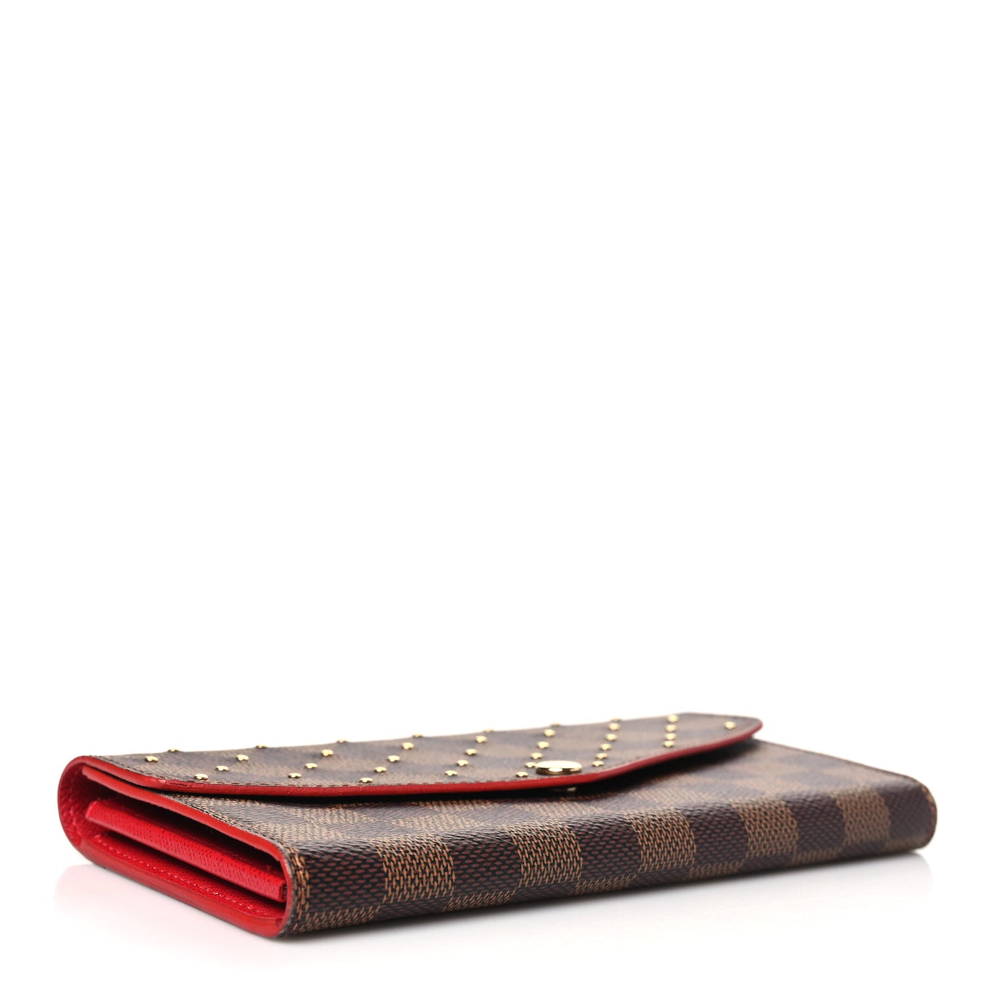 Damier Ebene Studded Sarah Wallet NM Cherry