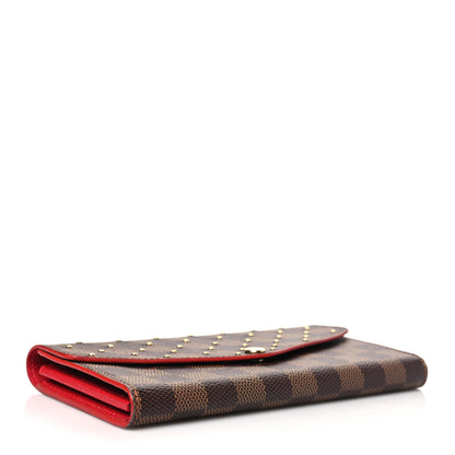 Louis Vuitton Damier Ebene Studded Sarah Wallet NM Cherry 4 of 7