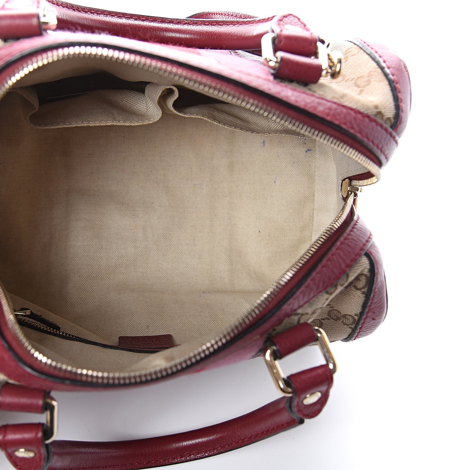 Gucci Monogram Cellarius Calfskin Vintage Web Small Boston Beige Ebony Soft Burgundy Peonia Flower Box Pink 4 of 8