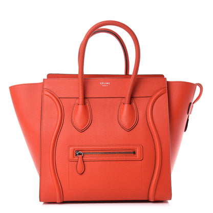 Celine Drummed Calfskin Mini Luggage Vermillion 1 of 11