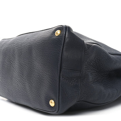 Prada Vitello Daino Parabole Tote Black 9 of 9