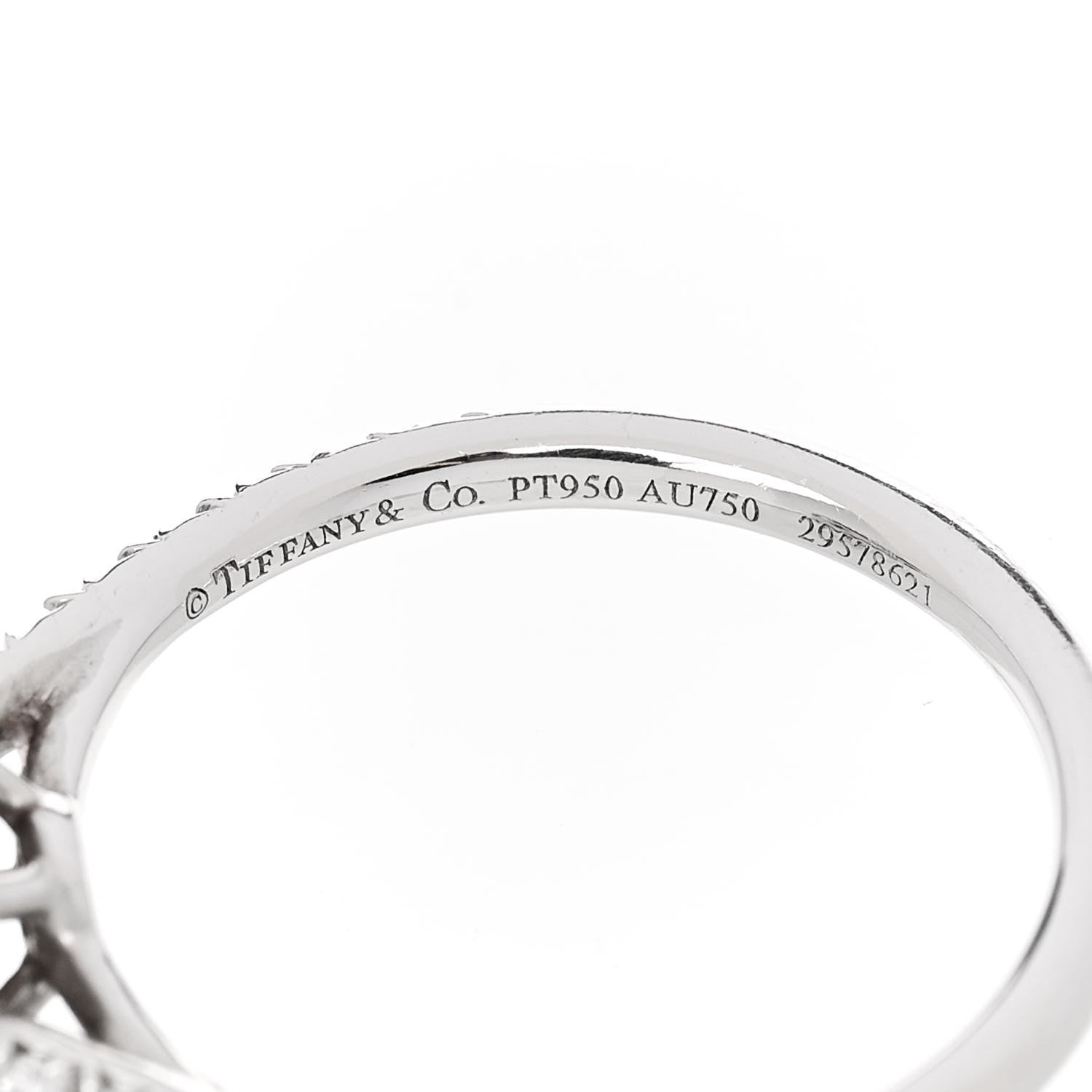 Tiffany Platinum 18K Rose Gold Pink Diamond Soleste Engagement Ring 52 6 4 of 5