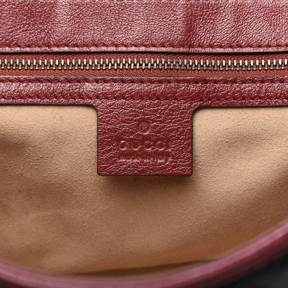 Gucci Vintage Effect Calfskin Matelasse Diagonal Small Torchon GG Marmont Shoulder Bag Black Romantic Cherry 8 of 9