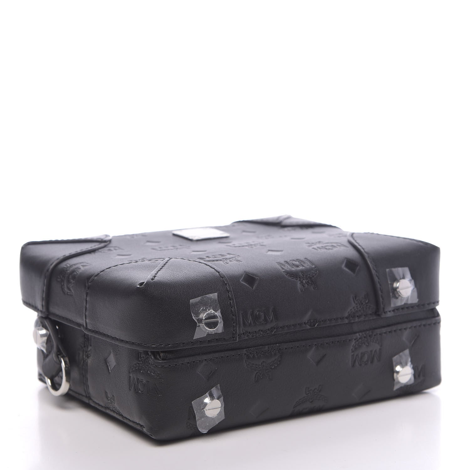 MCM Calfskin Ottomar Monogram Small Berlin Crossbody Black 4 of 10