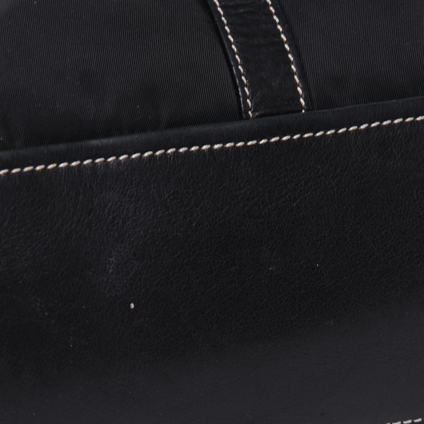 Tessuto Nylon Vitello Foldover Pushlock Satchel Black
