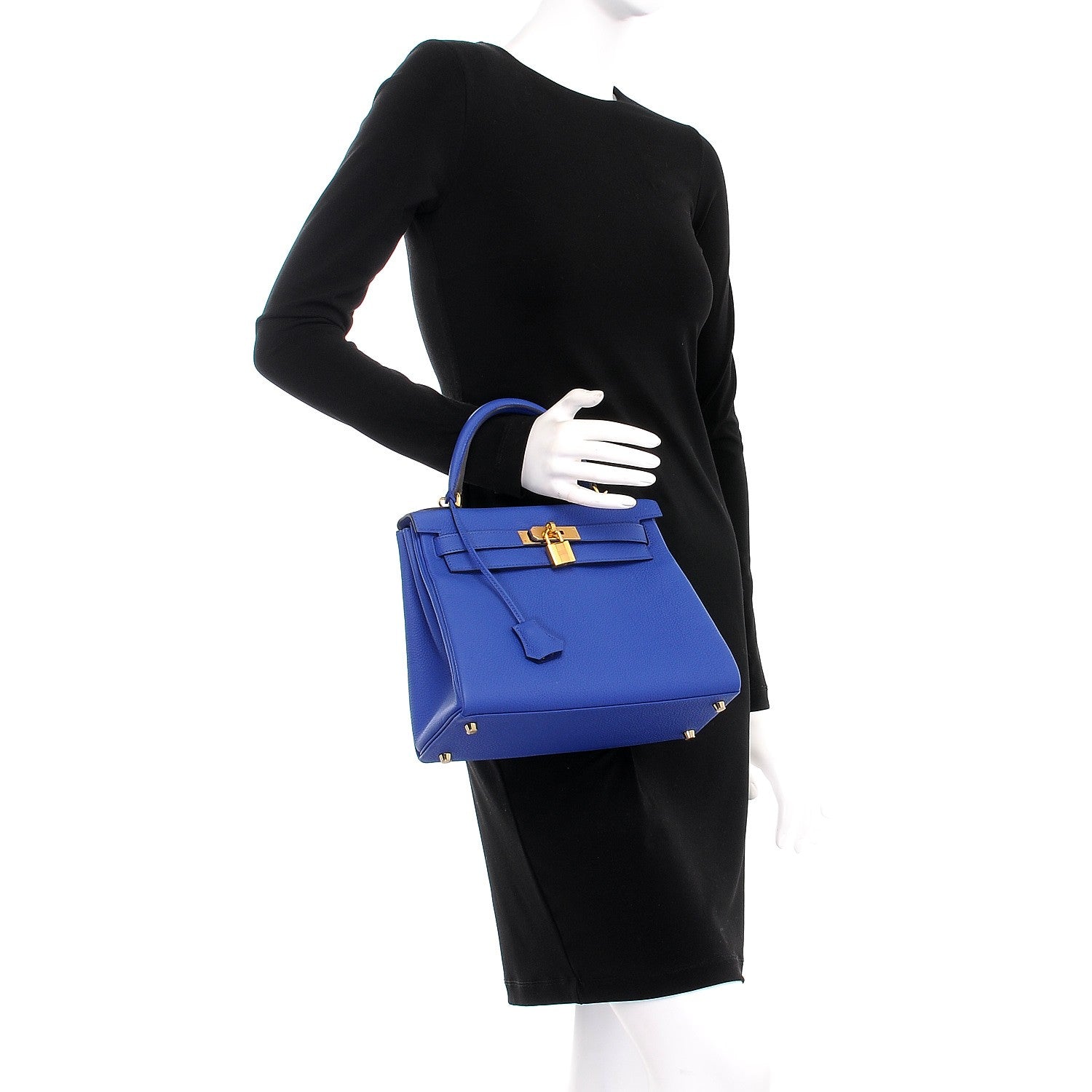 Hermes Togo Kelly Retourne 28 Bleu Electrique 3 of 32