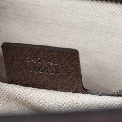 Gucci GG Supreme Monogram Textured Calfskin Web Medium Ophidia Slip Handle Tote Beige Ebony New Acero 8 of 11