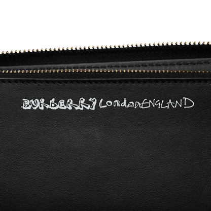 Burberry Coated Canvas Mega Check Sketchbook Doodle Zip Wallet Black 6 of 11