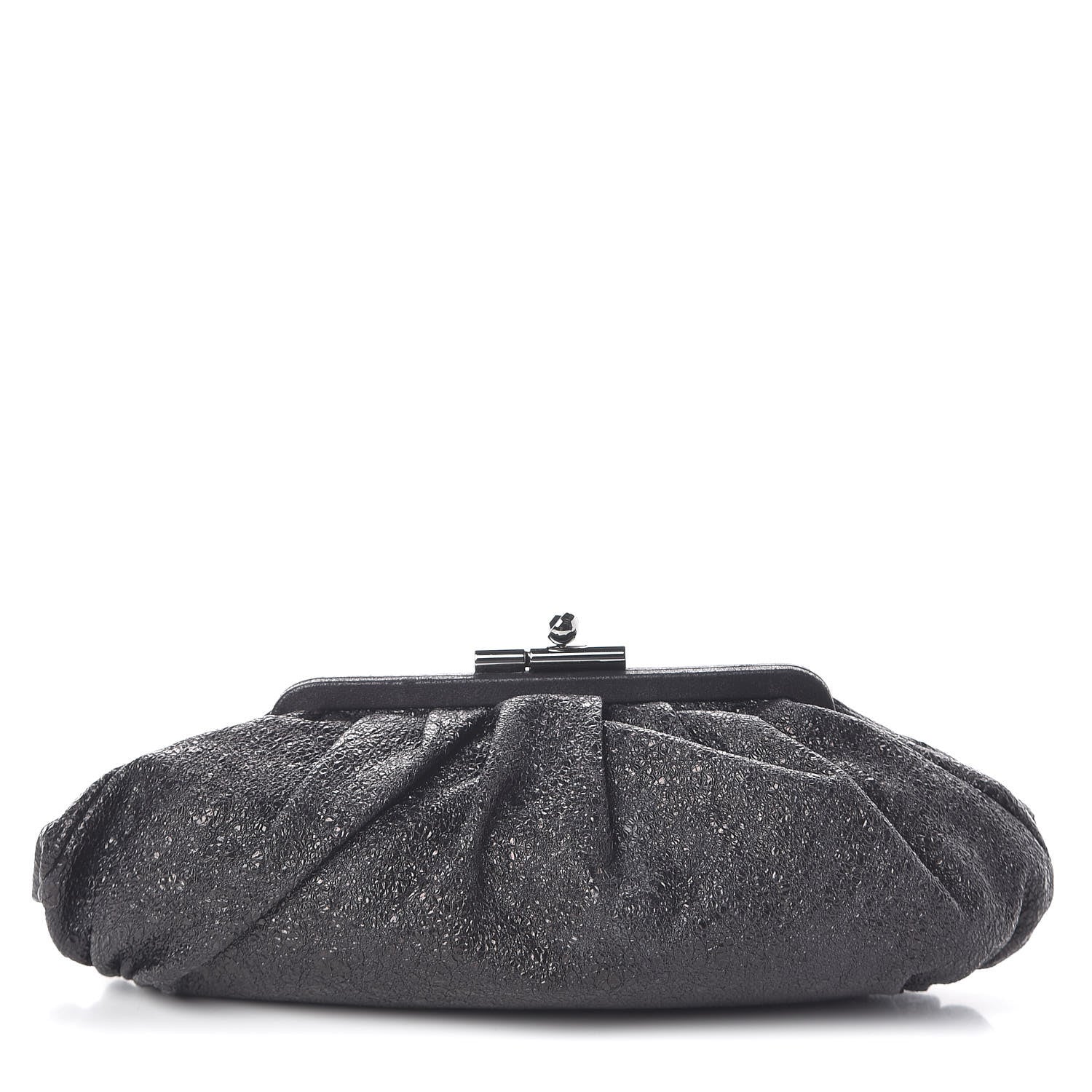 Chanel Metallic Crackled Calfskin Monte Carlo Clutch Dark Silver 1 of 8