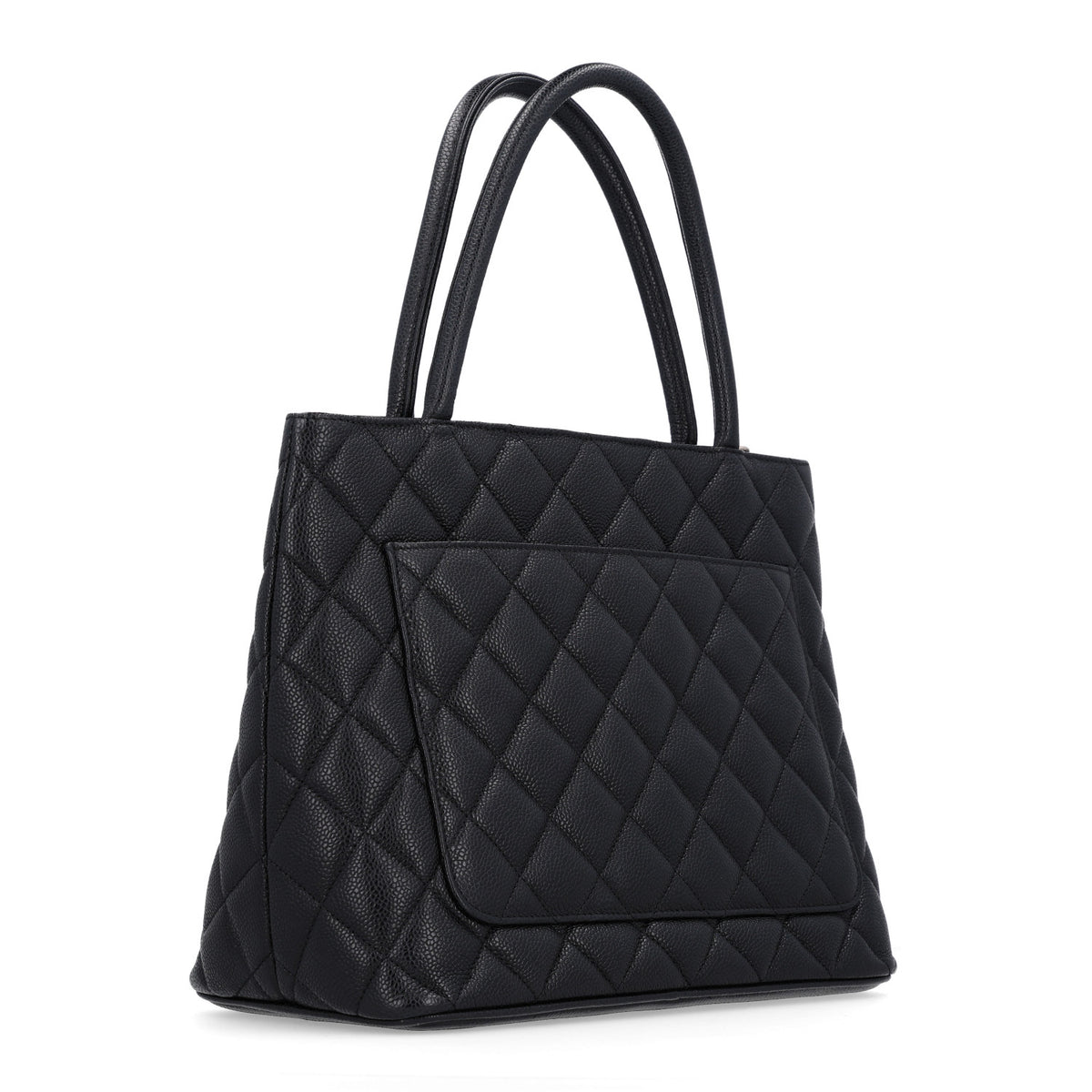 Caviar Quilted Medallion Tote Black