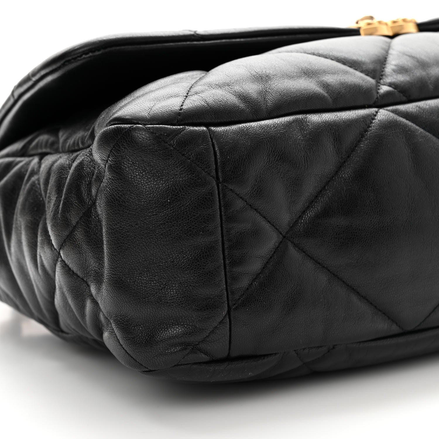 Chanel Goatskin Quilted Maxi Chanel 19 Flap Black 9 of 10