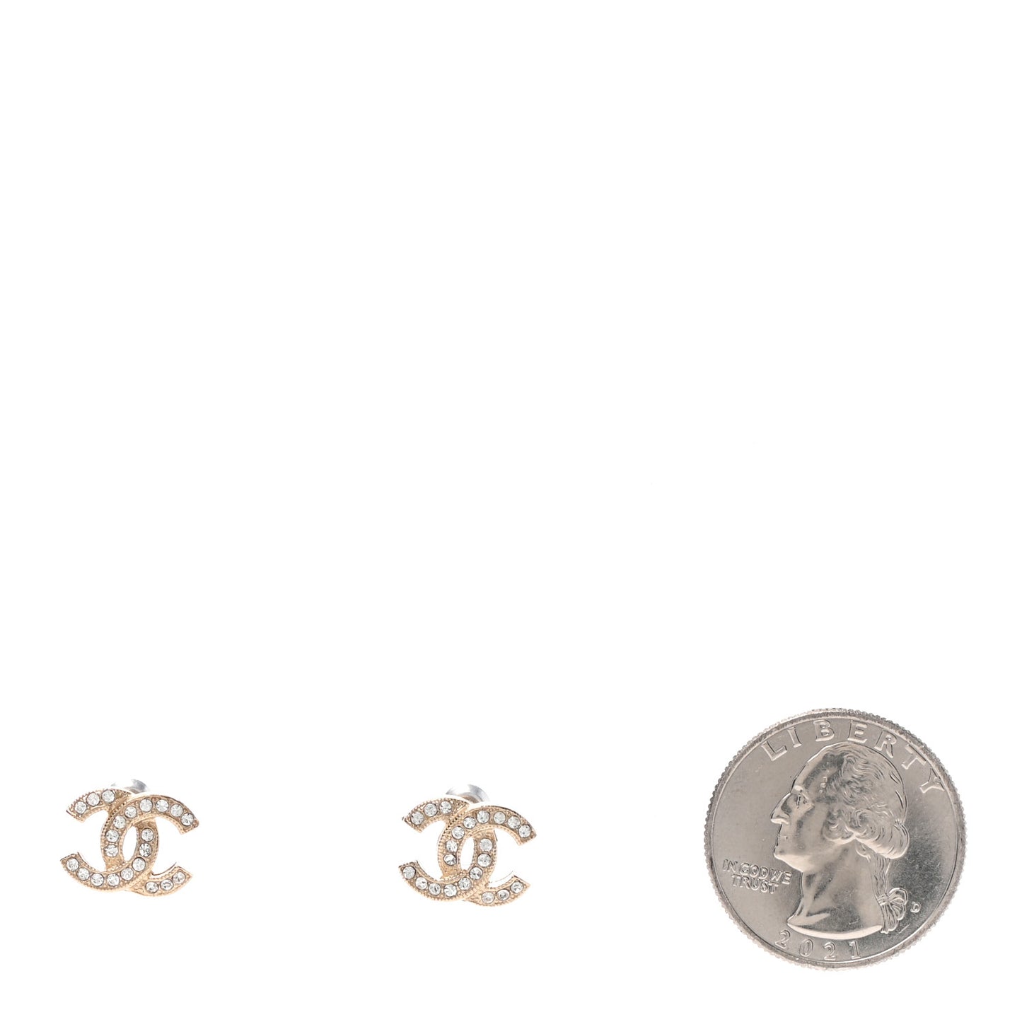 Crystal CC Earrings Gold