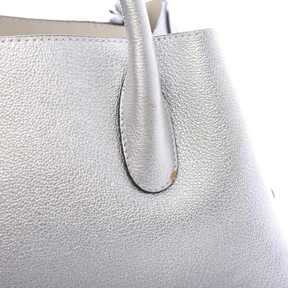 Christian Dior Metallic Supple Grained Calfskin Medium Open Bar Tote Silver 11 of 11