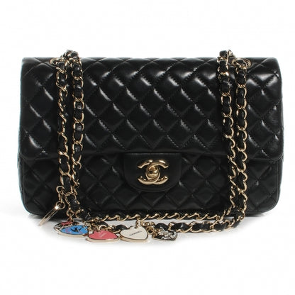 Chanel Lambskin Quilted Valentine Charms Medium Single Flap Black 1 of 8