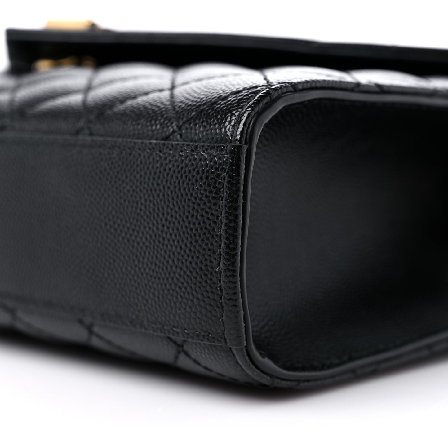 Grain De Poudre Textured Mixed Matelasse Triquilt Medium Monogram Satchel Black