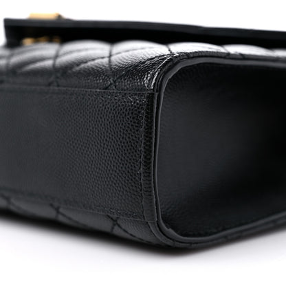 Saint Laurent Grain De Poudre Textured Mixed Matelasse Triquilt Medium Monogram Satchel Black 9 of 9