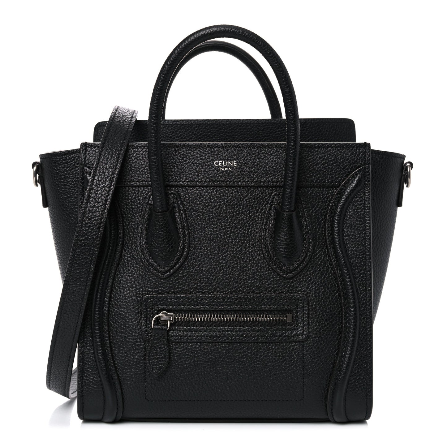 Drummed Calfskin Nano Luggage Black